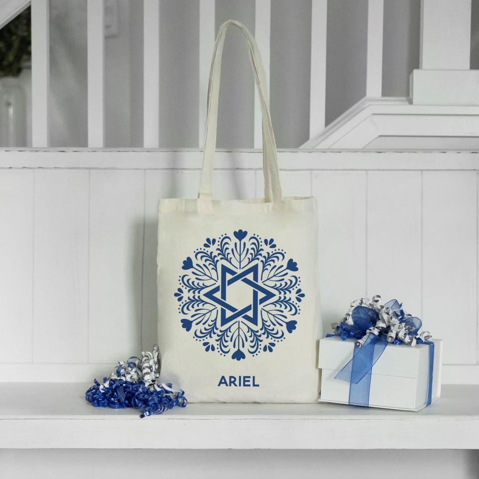 Personalized Hanukkah Tote Bag