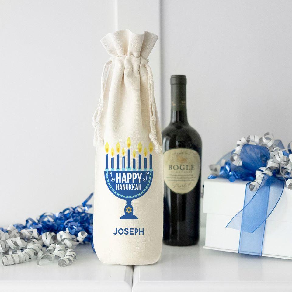 Personalized Hanukkah Wine Gift Bags