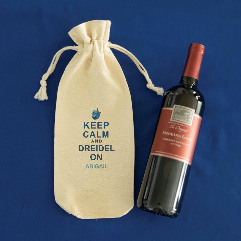 Personalized Hanukkah Wine Gift Bags