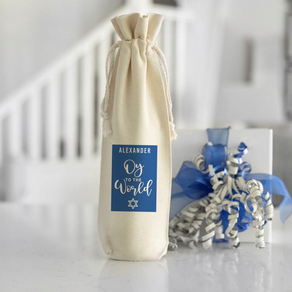 Personalized Hanukkah Wine Gift Bags