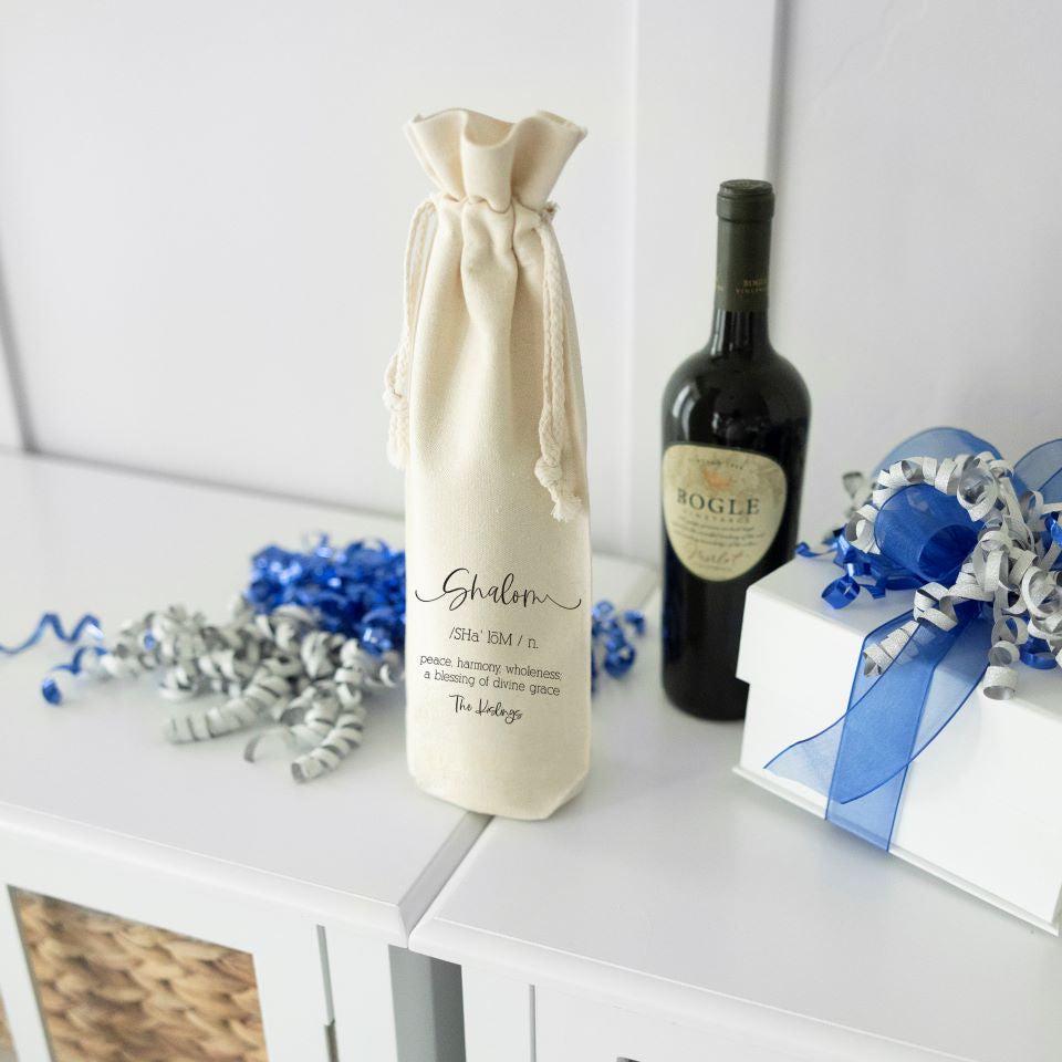 Personalized Hanukkah Wine Gift Bags