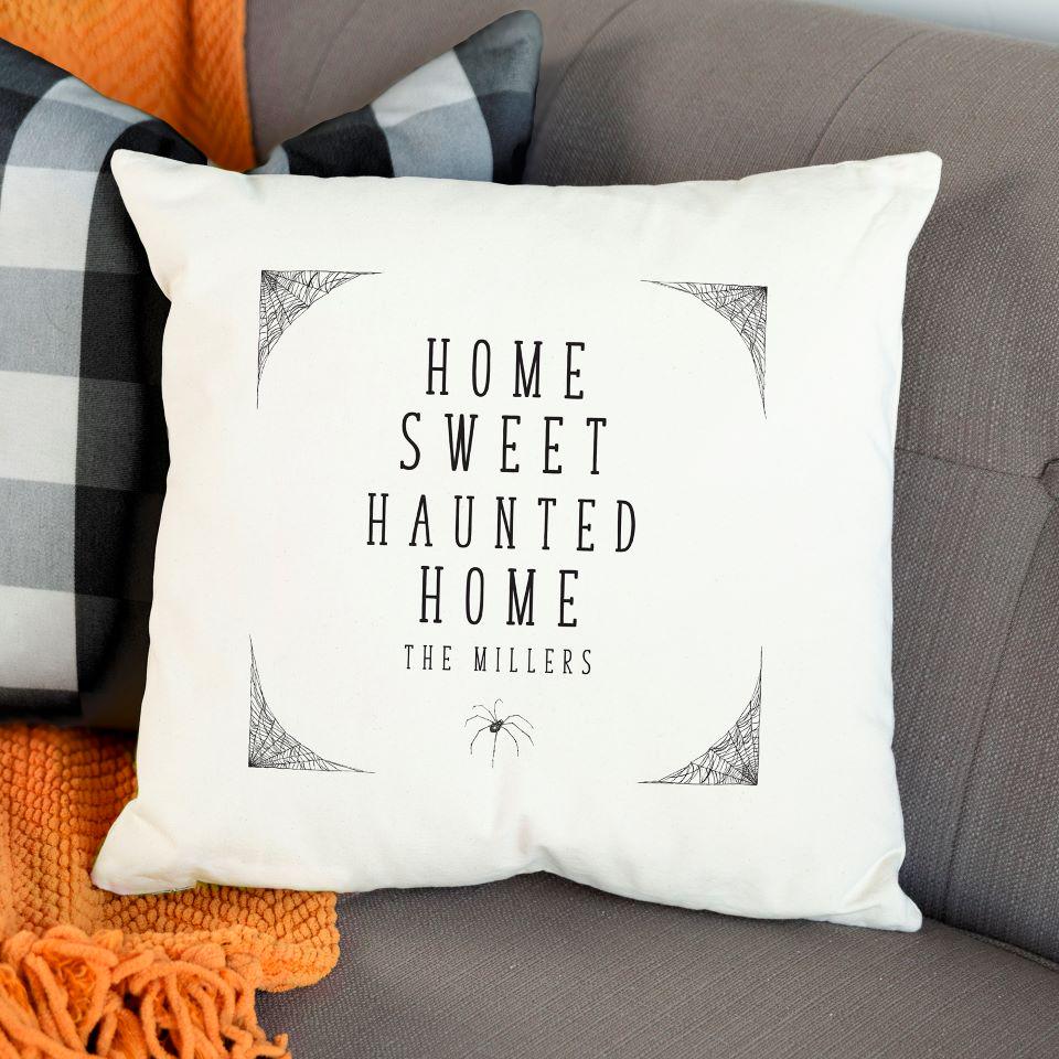 Personalized Haunted Home Throw Pillows (Insert Included)