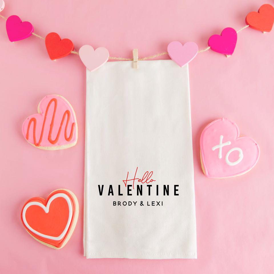 Personalized Hearts Day Tea Towels