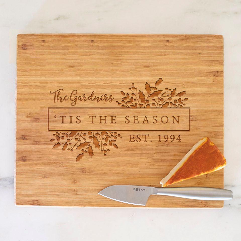 Personalized Holiday 11x13 bamboo Cutting Boards