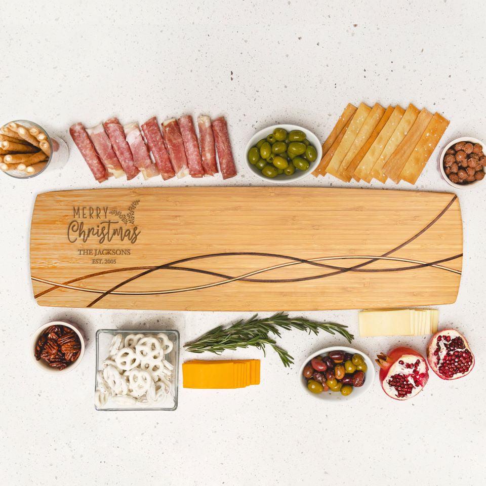 Personalized Holiday Charcuterie Board And Cheese Plate