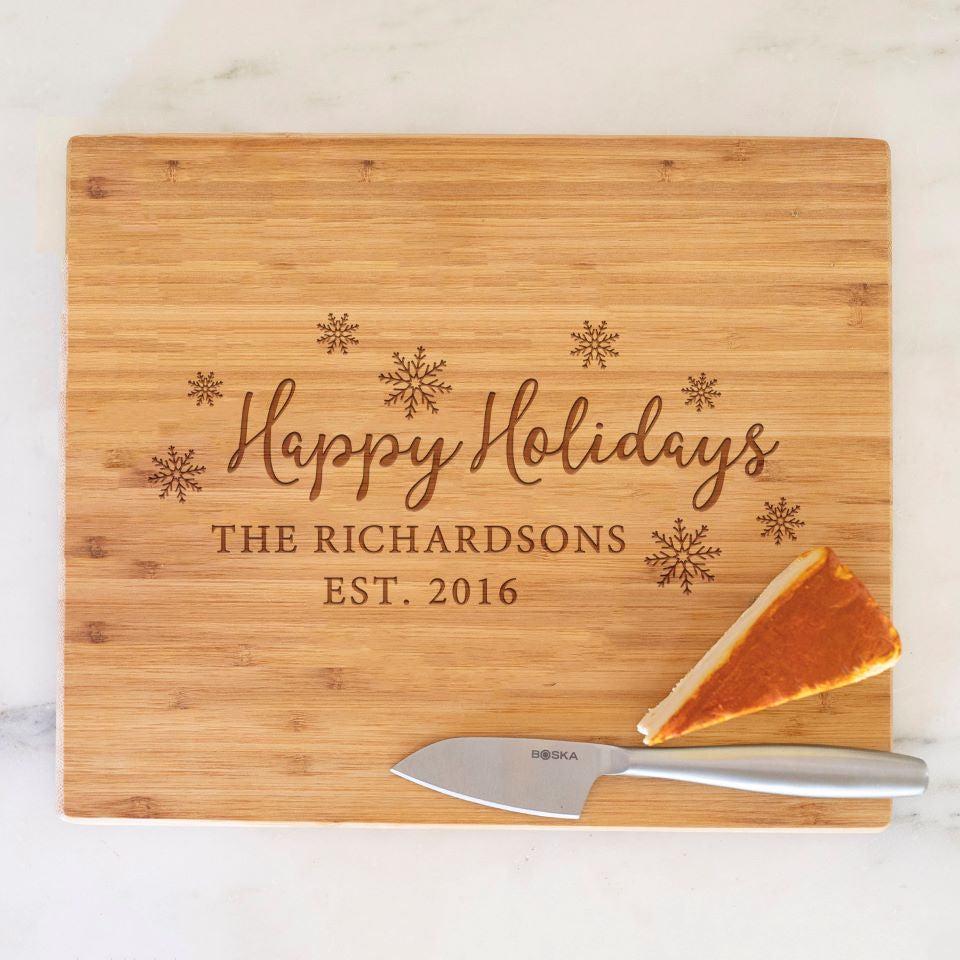 Personalized Holiday 11x13 bamboo Cutting Boards