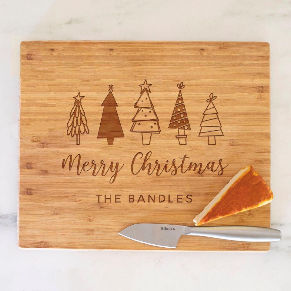 Personalized Holiday 11x13 bamboo Cutting Boards