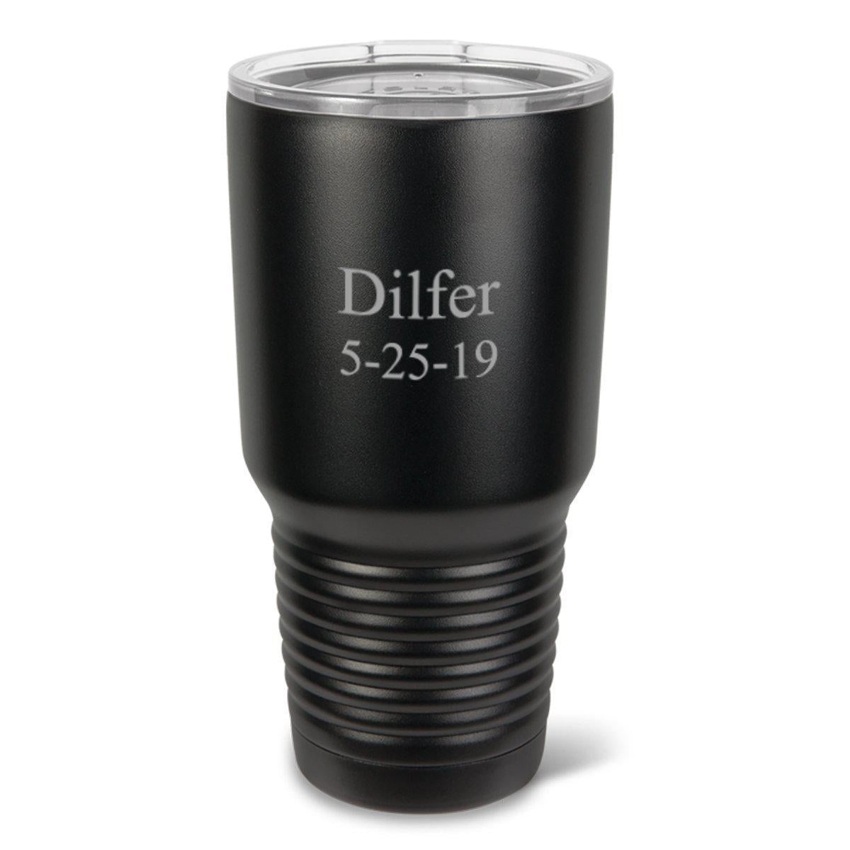 Personalized Hsavk 30 oz. Black Matte Double Wall Insulated Tumbler