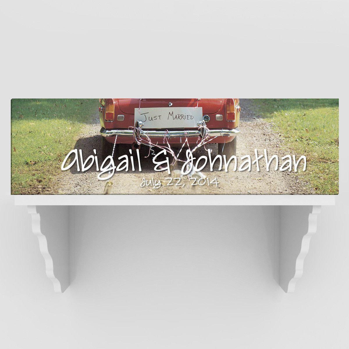 Personalized Just Married Canvas Sign - Color