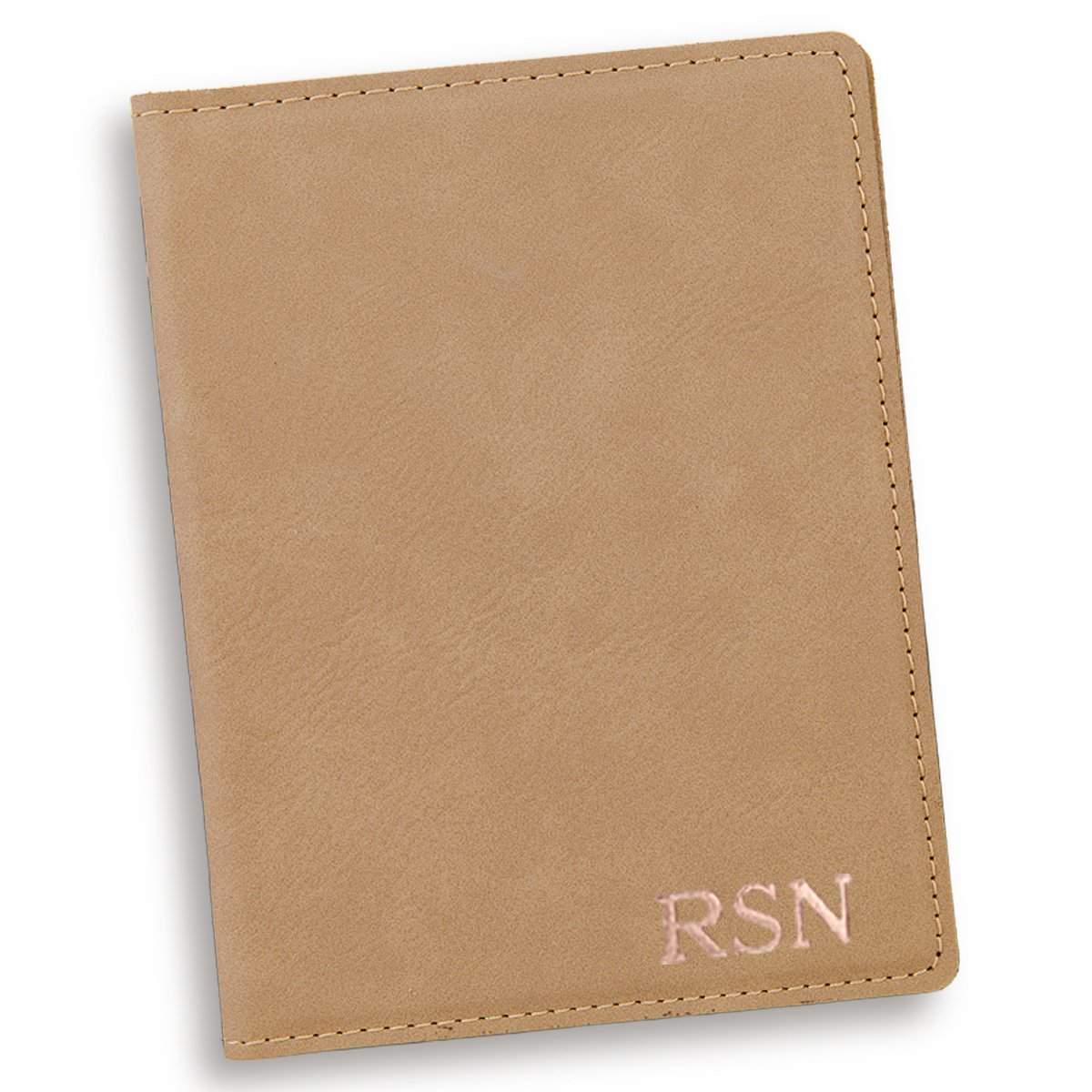 Personalized Light Brown Passport Holder