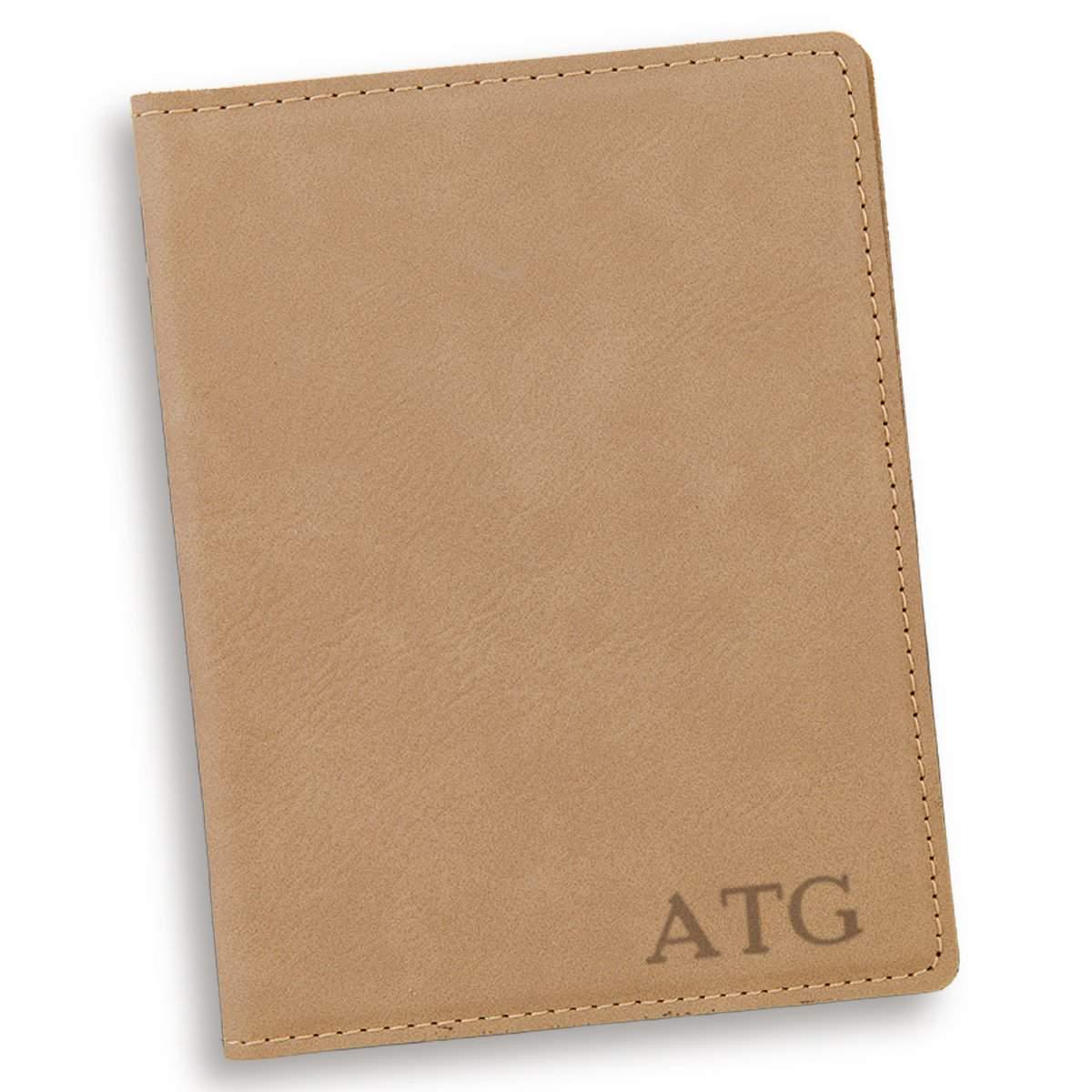 Personalized Light Brown Passport Holder