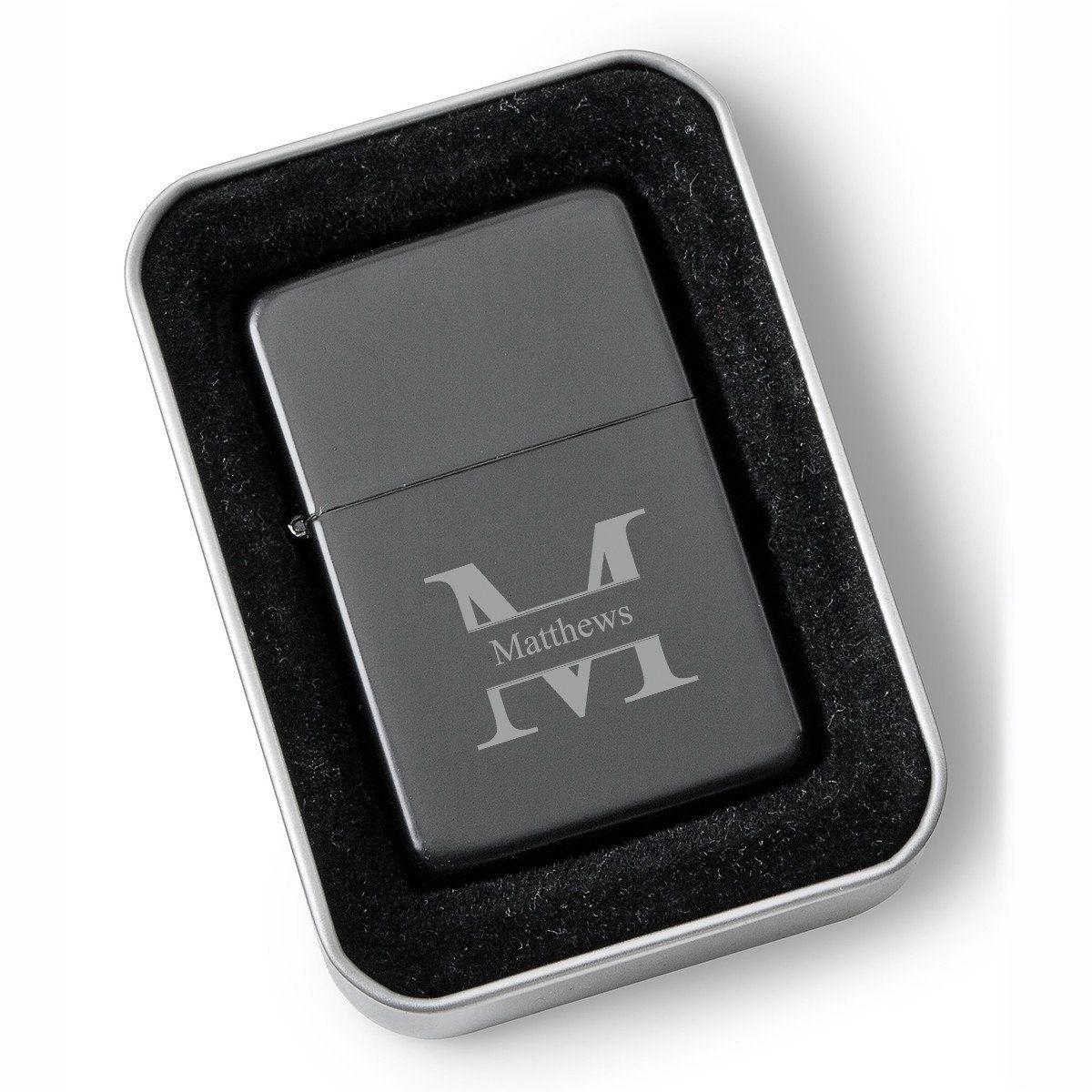 Personalized Matte Black Wind Proof Lighter