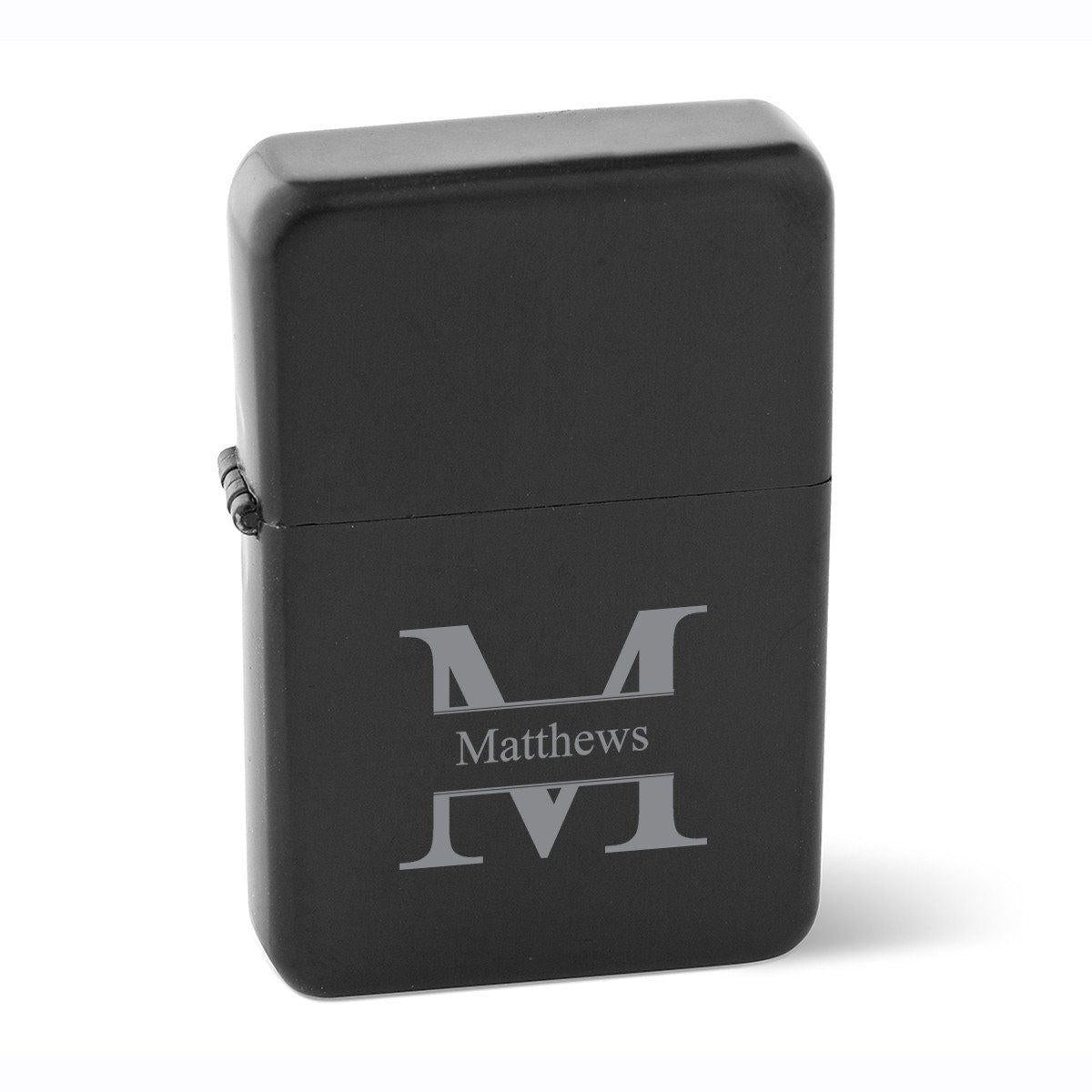 Personalized Matte Black Wind Proof Lighter