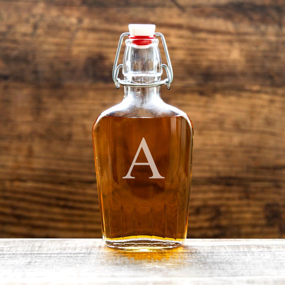 Personalized Monogrammed Glass Flask