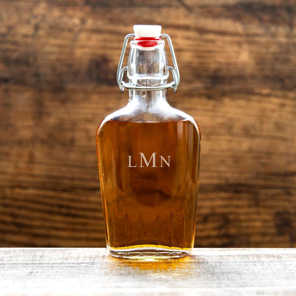 Personalized Monogrammed Glass Flask