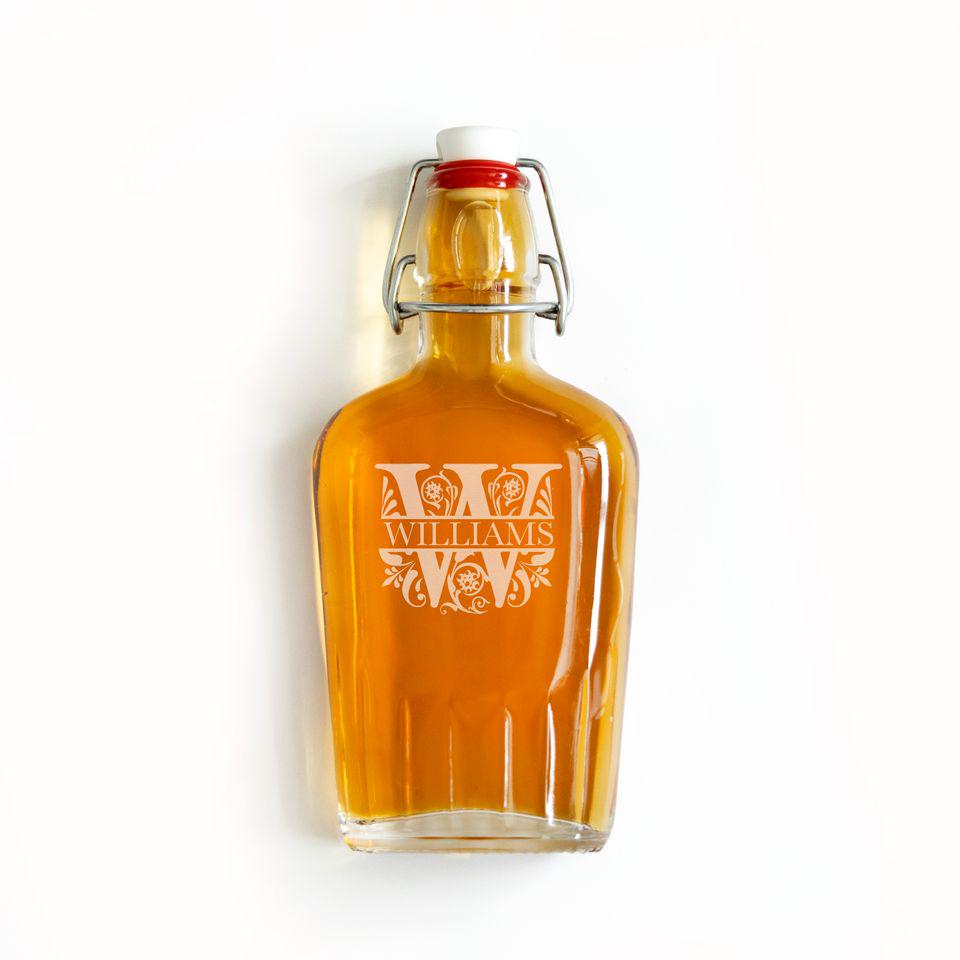 Personalized Monogrammed Glass Flask