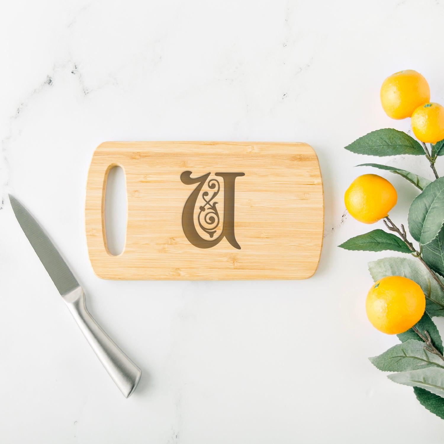 Personalized Monogrammed Easy Carry Cutting Board