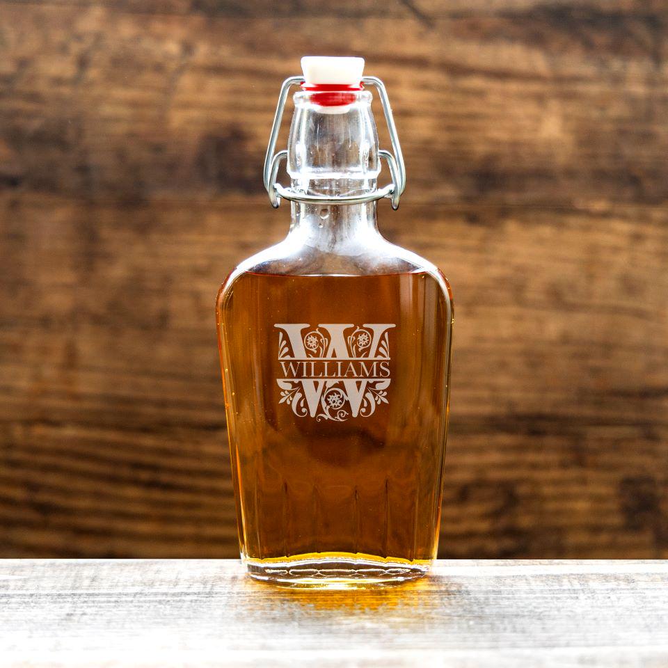 Personalized Monogrammed Glass Flask