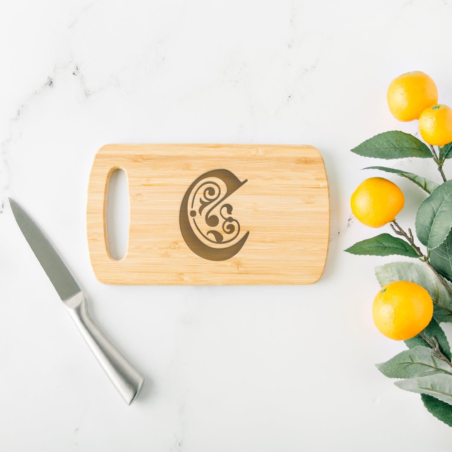 Personalized Monogrammed Easy Carry Cutting Board