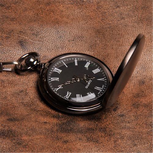 Personalized Pocket Watch - Gunmetal - 1.5 Diameter