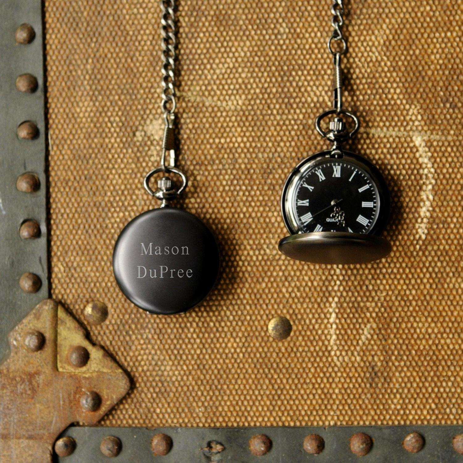 Personalized Pocket Watch - Midnight - Groomsmen - 1.5