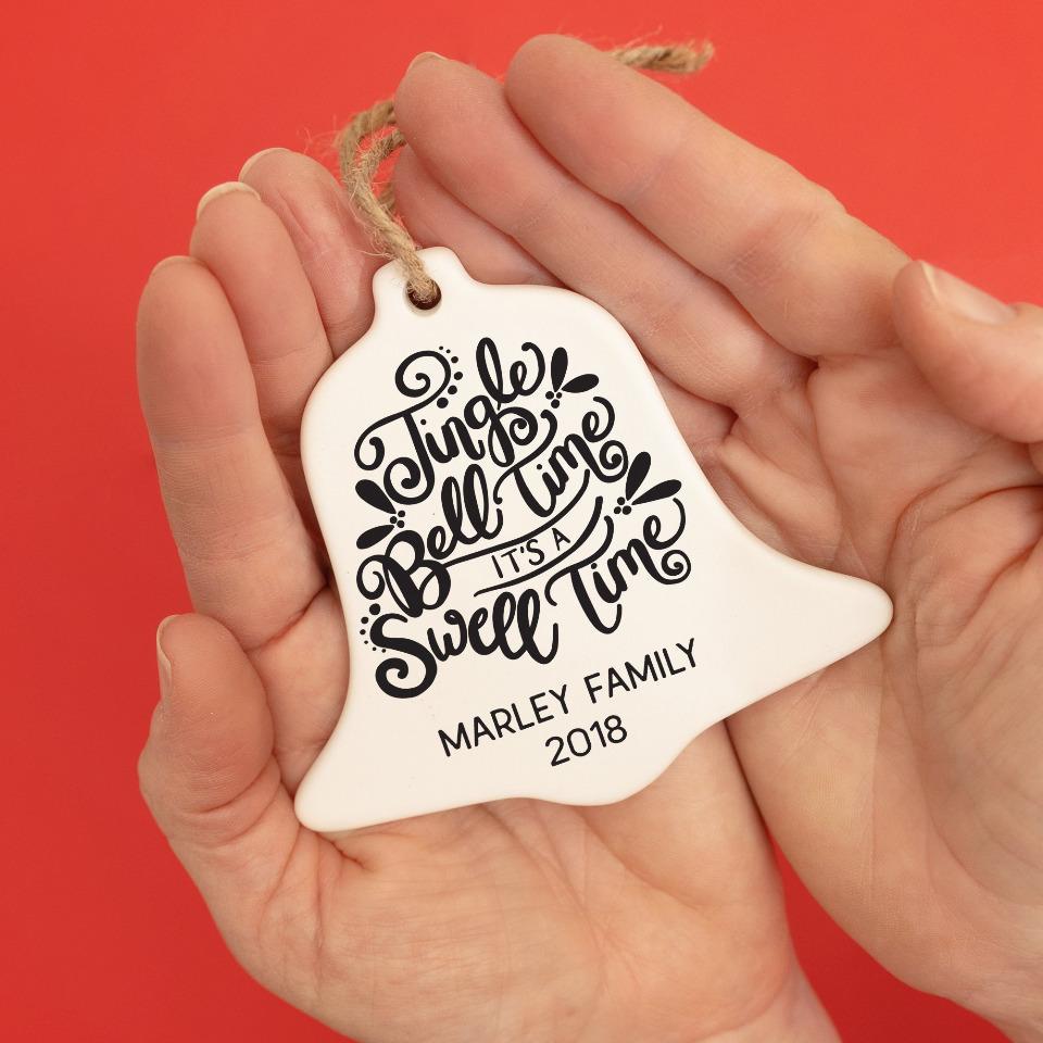 Personalized Porcelain Merry Christmas Ornaments