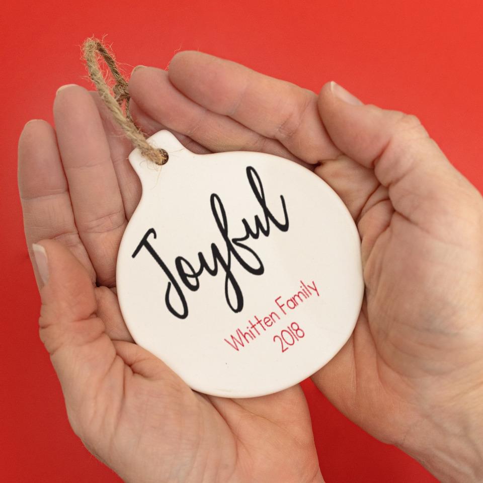 Personalized Porcelain Merry Christmas Ornaments