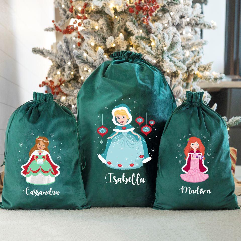 Personalized Princess Santa Bags