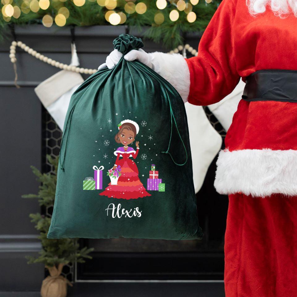 Personalized Princess Santa Bags