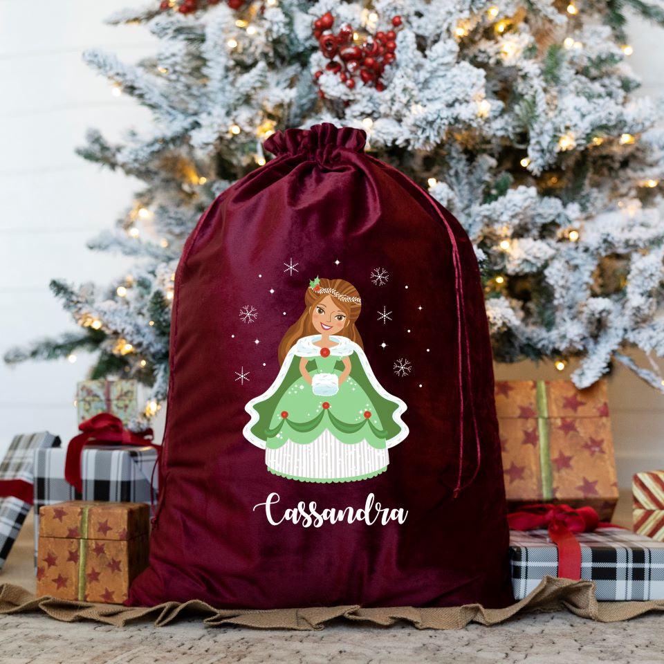 Personalized Princess Santa Bags