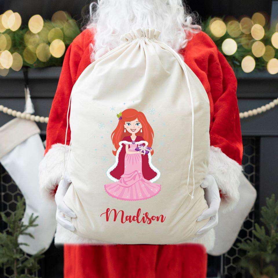 Personalized Princess Santa Bags