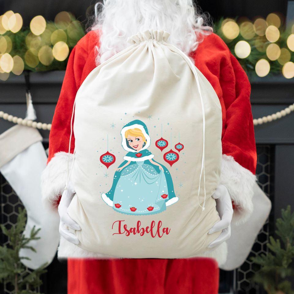 Personalized Princess Santa Bags