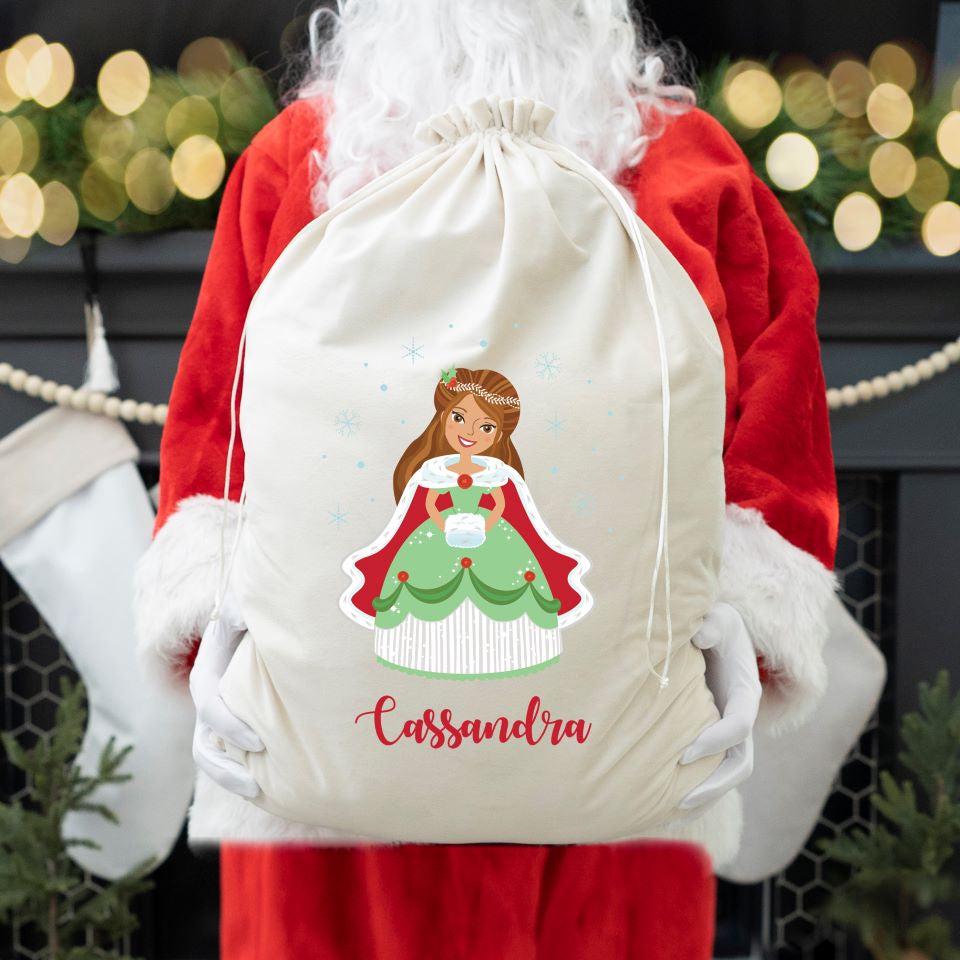 Personalized Princess Santa Bags