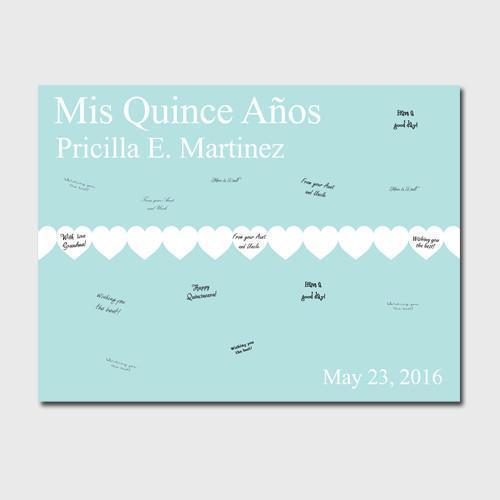 Personalized Quinceanera Guestbook Canvas -Paperhearts