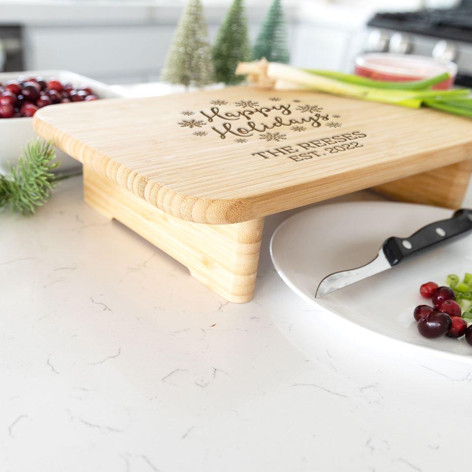 Personalized Raised Cutting Boards - Holiday Collection