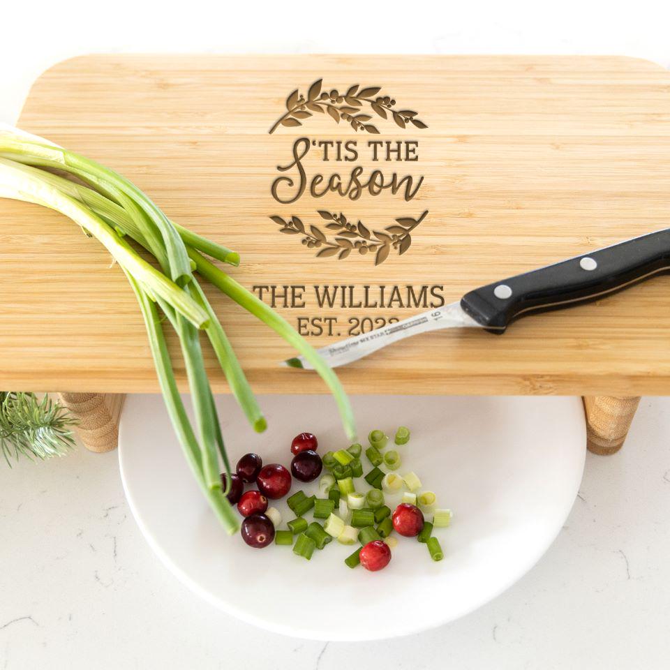 Personalized Raised Cutting Boards - Holiday Collection