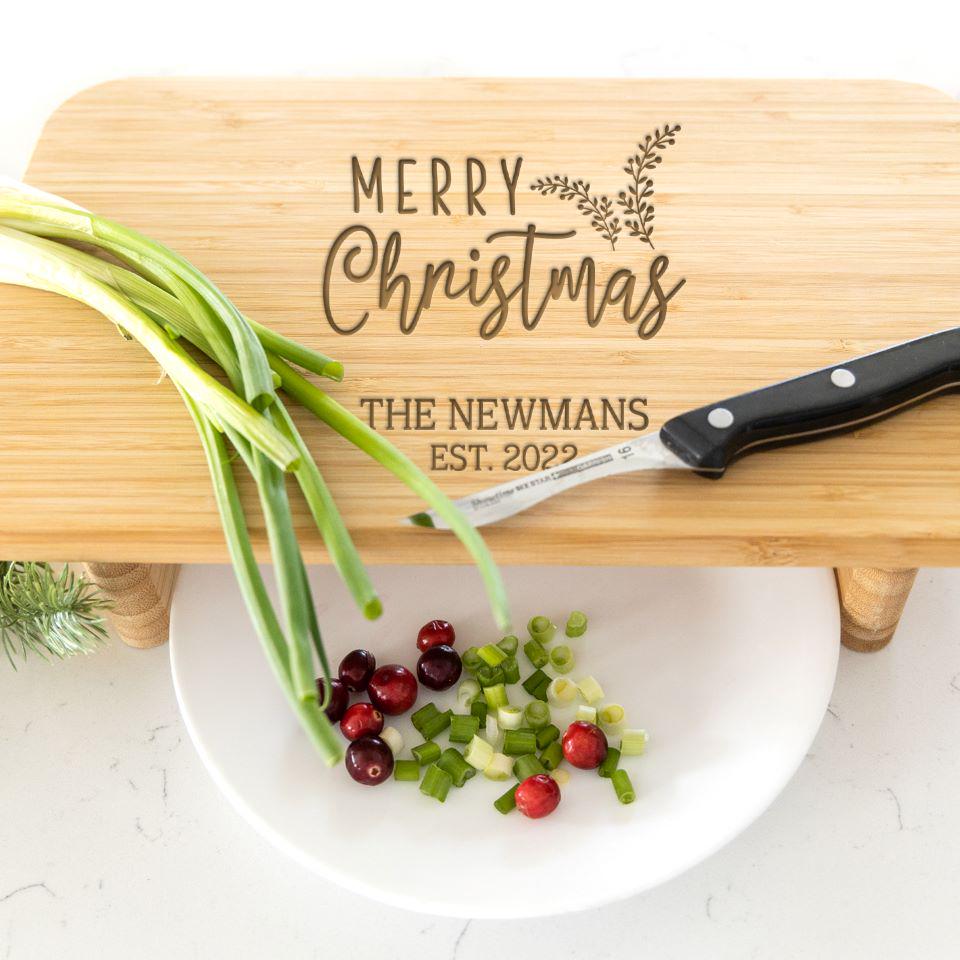 Personalized Raised Cutting Boards - Holiday Collection