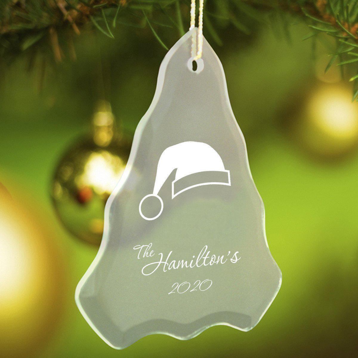 Personalized Tree Shaped Glass Ornaments - Christmas Ornaments