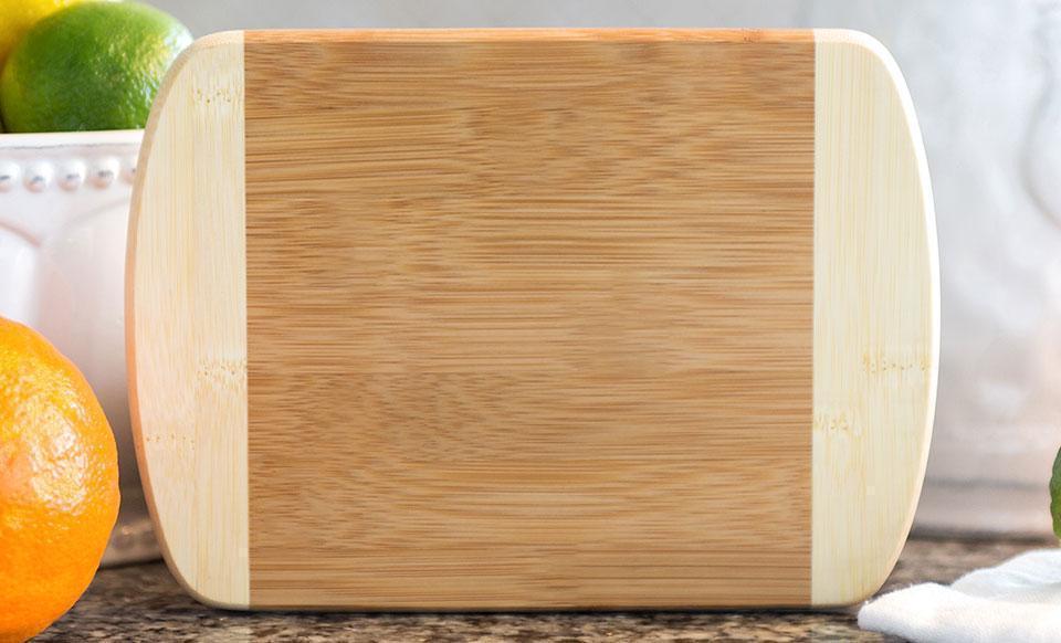 Personalized Two-Tone (Rounded Edge) Bamboo Cutting Boards for Mom