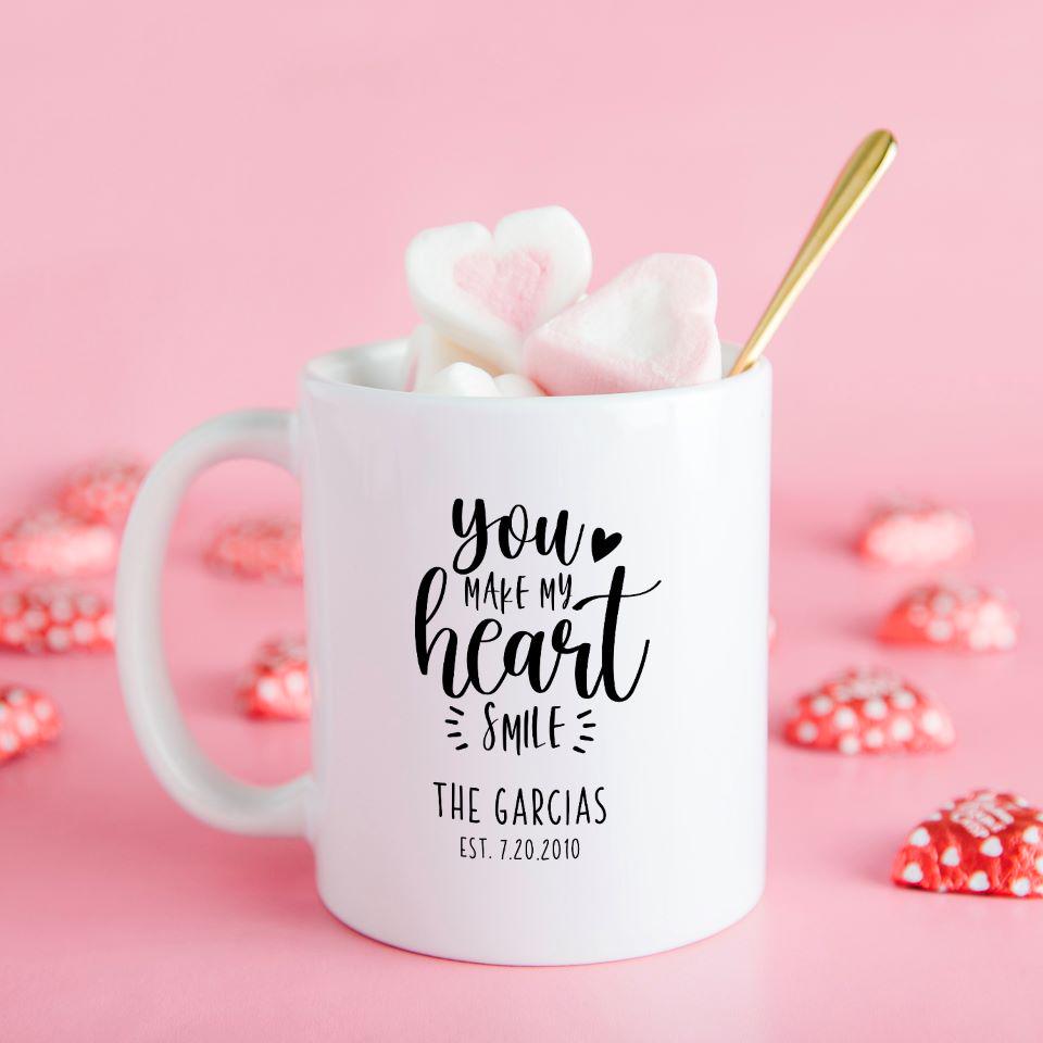 Personalized Valentines Day Mugs - Calligraphy Designs