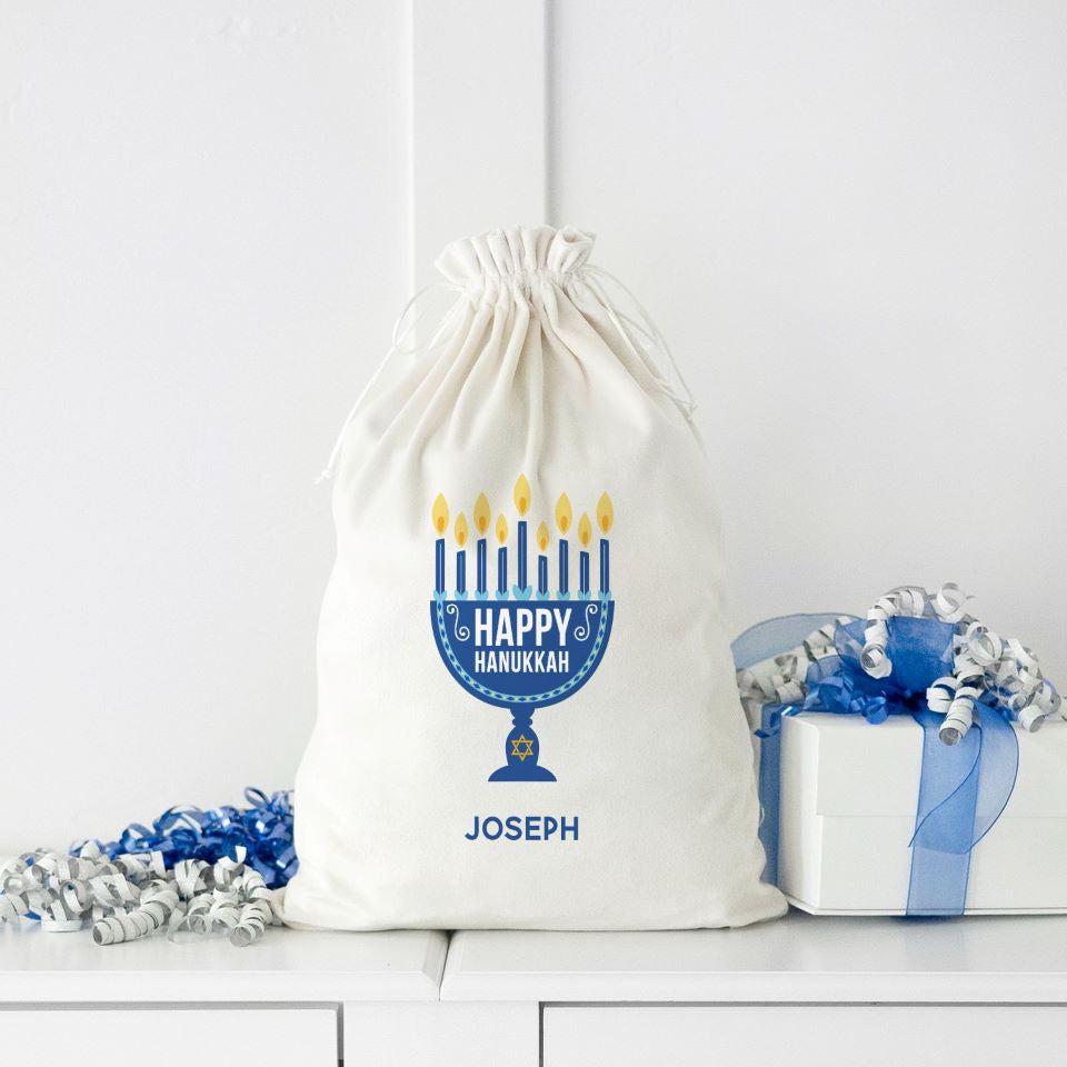 Personalized Velvet Hanukkah Gift Bags