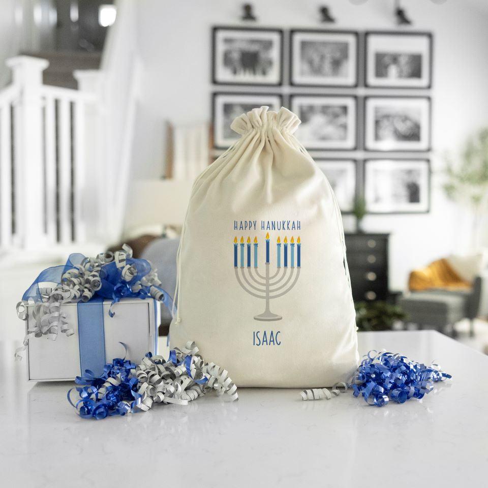 Personalized Velvet Hanukkah Gift Bags