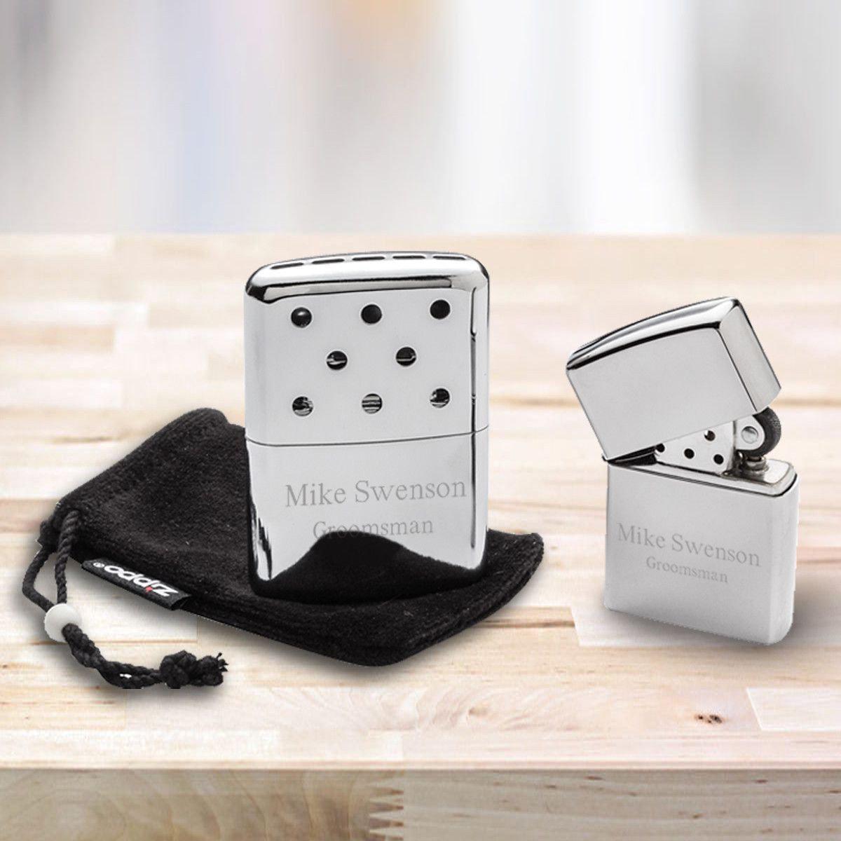 Personalized Zippo Hand Warmer With Chrome Zippo Lighter