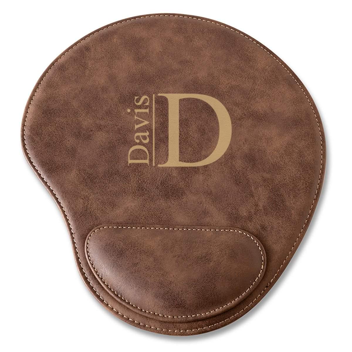 Rustic Vegan Leather Personalized Mouse Pad