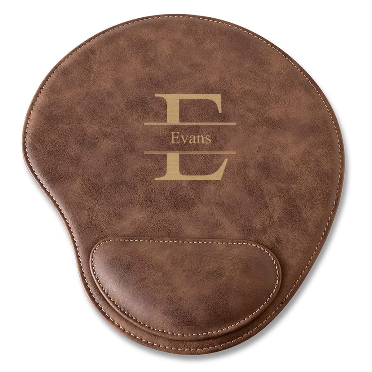 Rustic Vegan Leather Personalized Mouse Pad